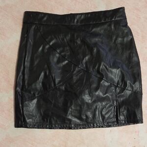 Black Faux Leather Mini Skirt - Sleek Women's Skirt